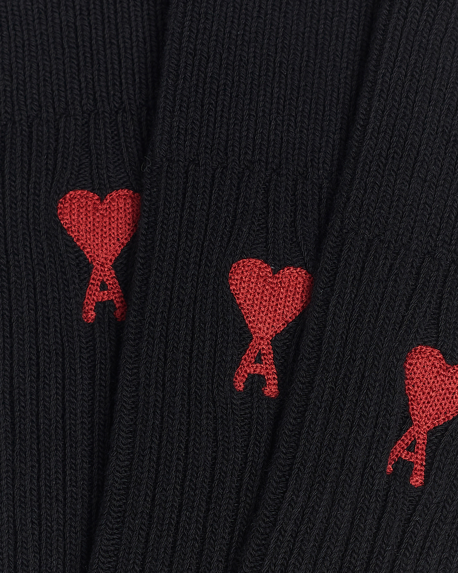 Herren | Normale Socken | AMI | 3-Pack Heart Socks Black