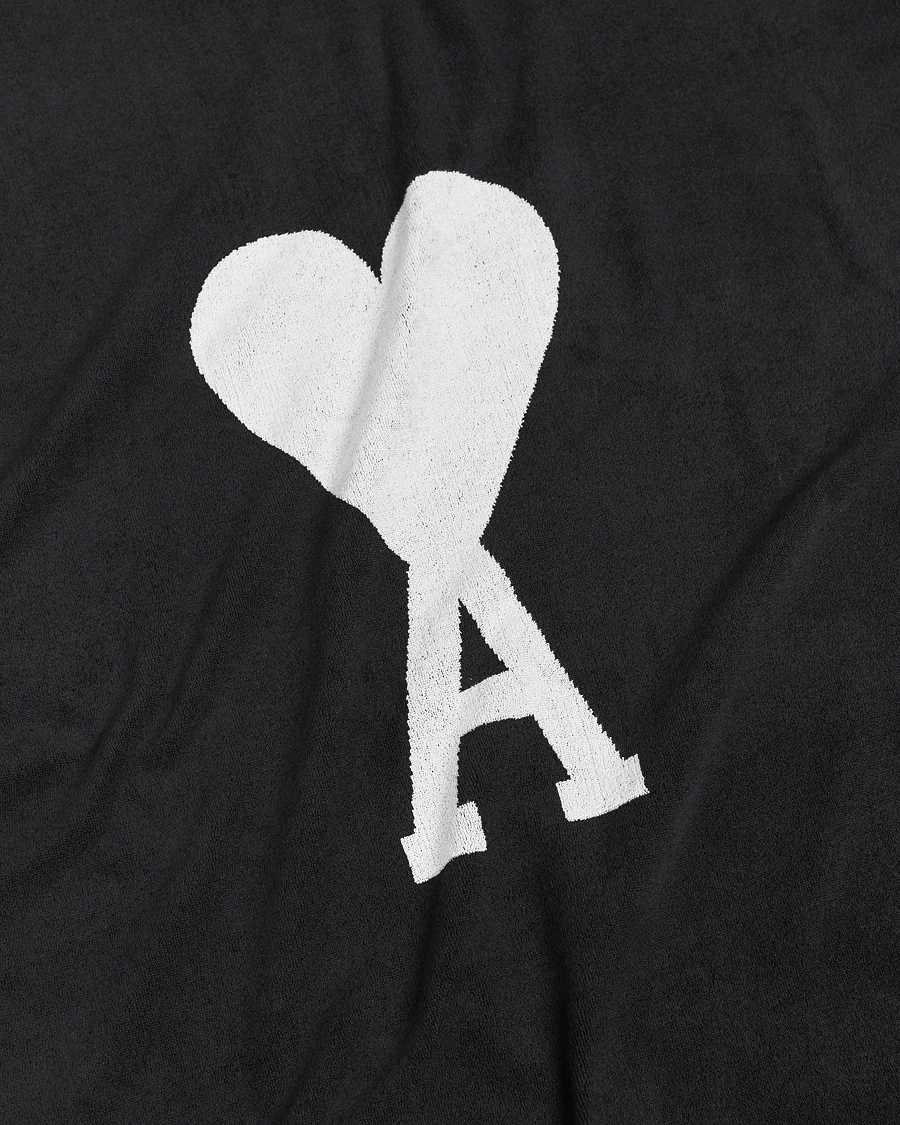 Herren | AMI | AMI | Heart Logo Beach Towel Black/White