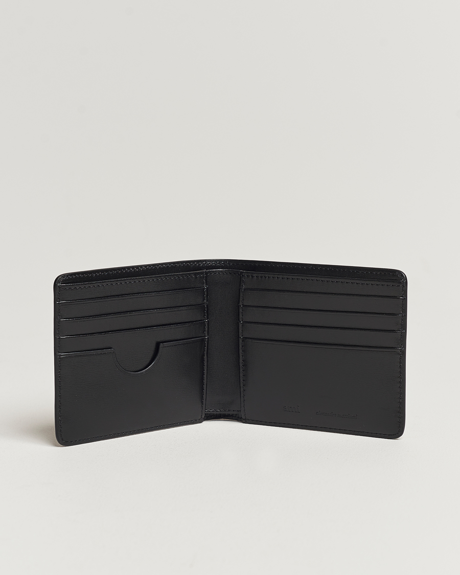 Herren | Contemporary Creators | AMI | Tonal Heart Logo Leather Wallet Black