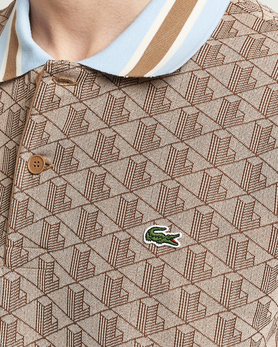 Herren | Poloshirts | Lacoste | Classic Fit Monogram Polo Croissant/Cookie