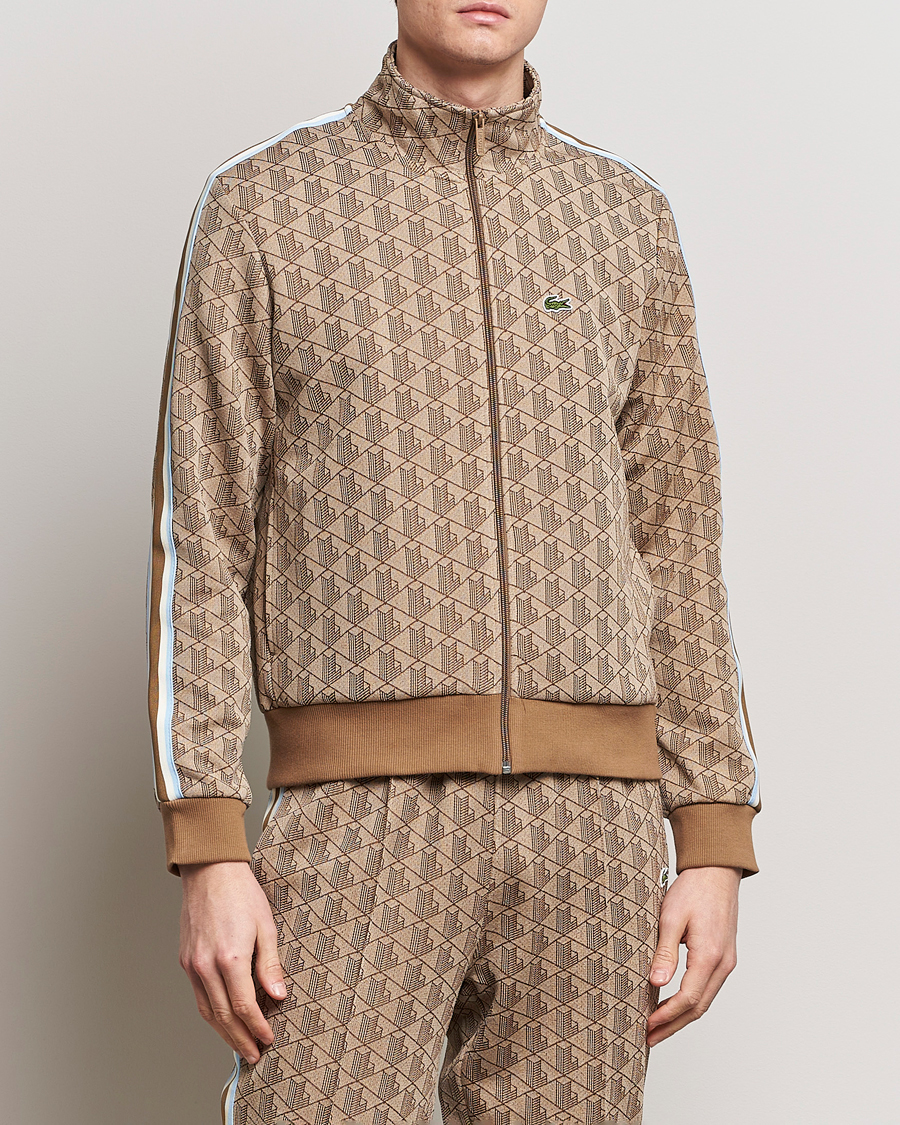 Herren |  | Lacoste | Monogram Full Zip Track Jacket Croissant/Cookie