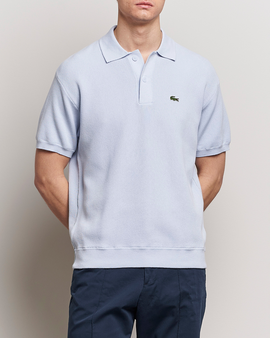 Herren | Kurzarm-Poloshirts | Lacoste | Relaxed Fit Moss Stitched Knitted Polo Phoenix Blue