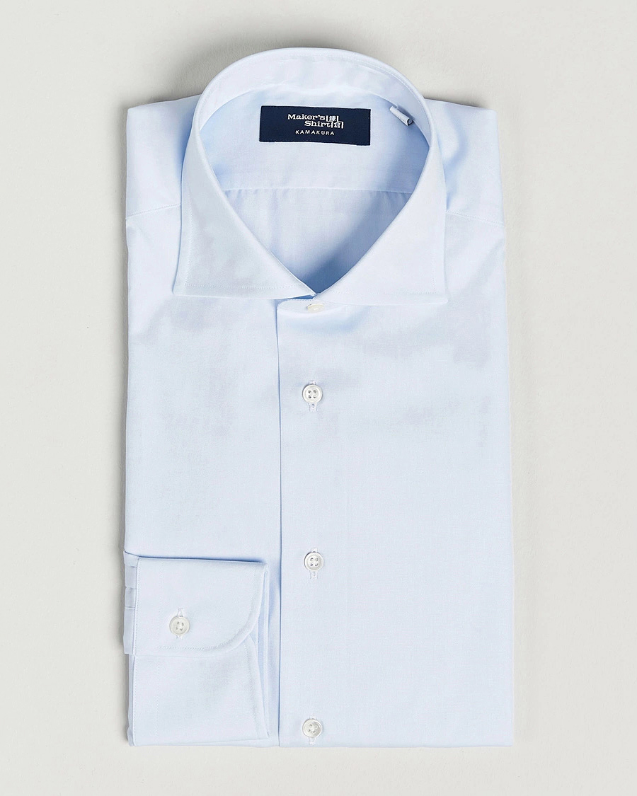 Herren | Hemden | Kamakura Shirts | Slim Fit Broadcloth Dress Shirt Light Blue