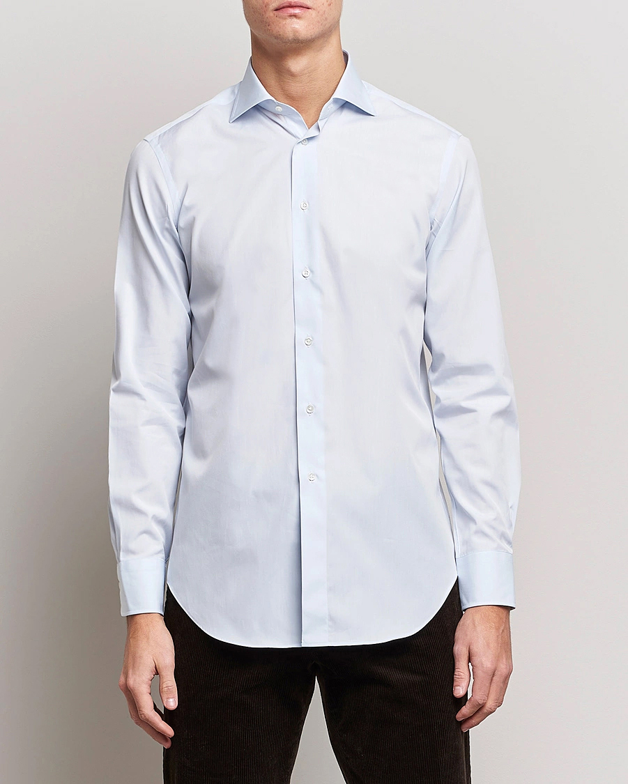 Herren | Kamakura Shirts | Kamakura Shirts | Slim Fit Broadcloth Dress Shirt Light Blue