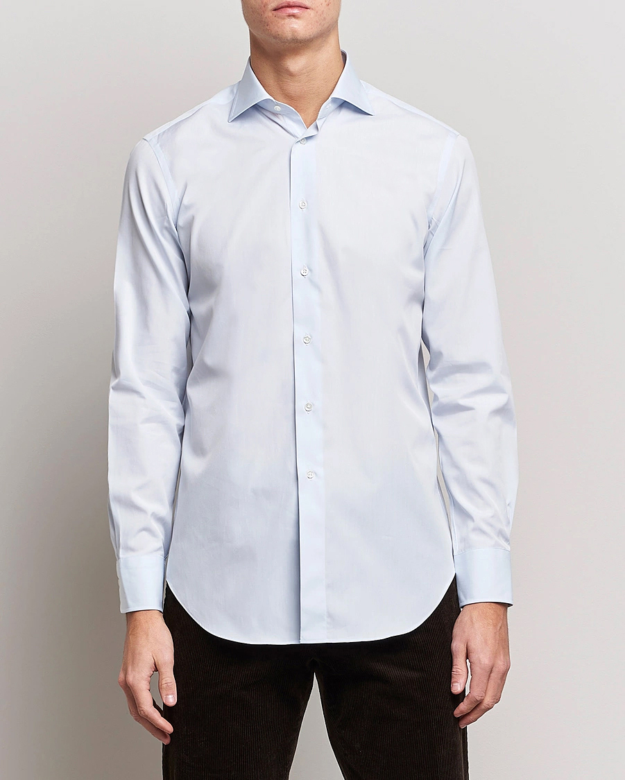 Herren | Hemden | Kamakura Shirts | Slim Fit Broadcloth Dress Shirt Light Blue