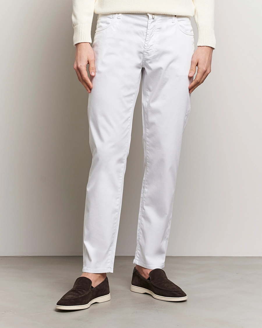 Herren | Incotex | Incotex | 5-Pocket Cotton/Stretch Pants White