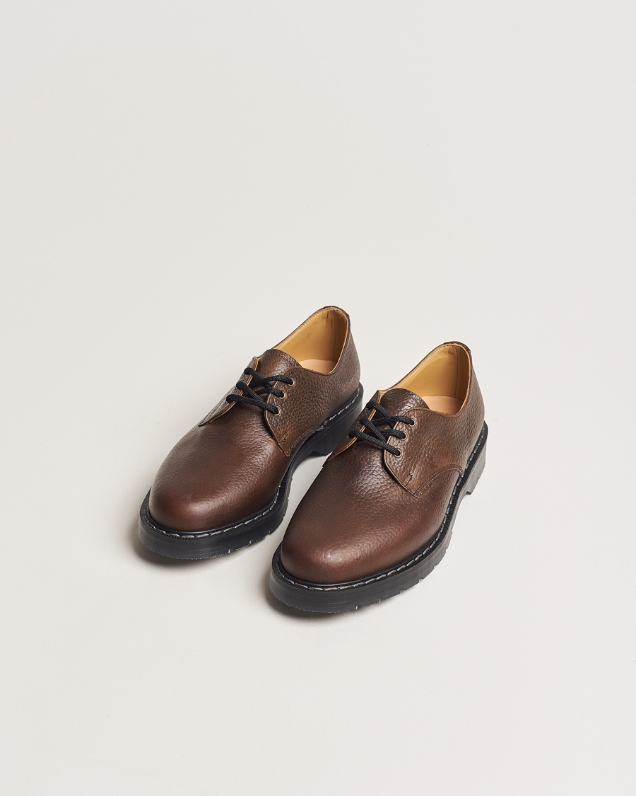Herren | Derby | Solovair | 3 Eye Gibson Shoe Brown Grain