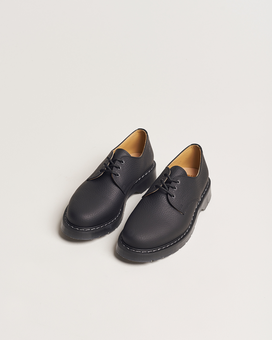 Herr | Derbys | Solovair | 3 Eye Gibson Shoe Black Grain