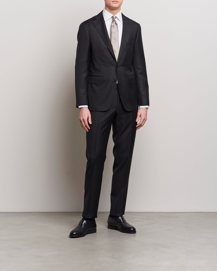Men | Suits | Canali | Capri Super 130s Wool Suit Black
