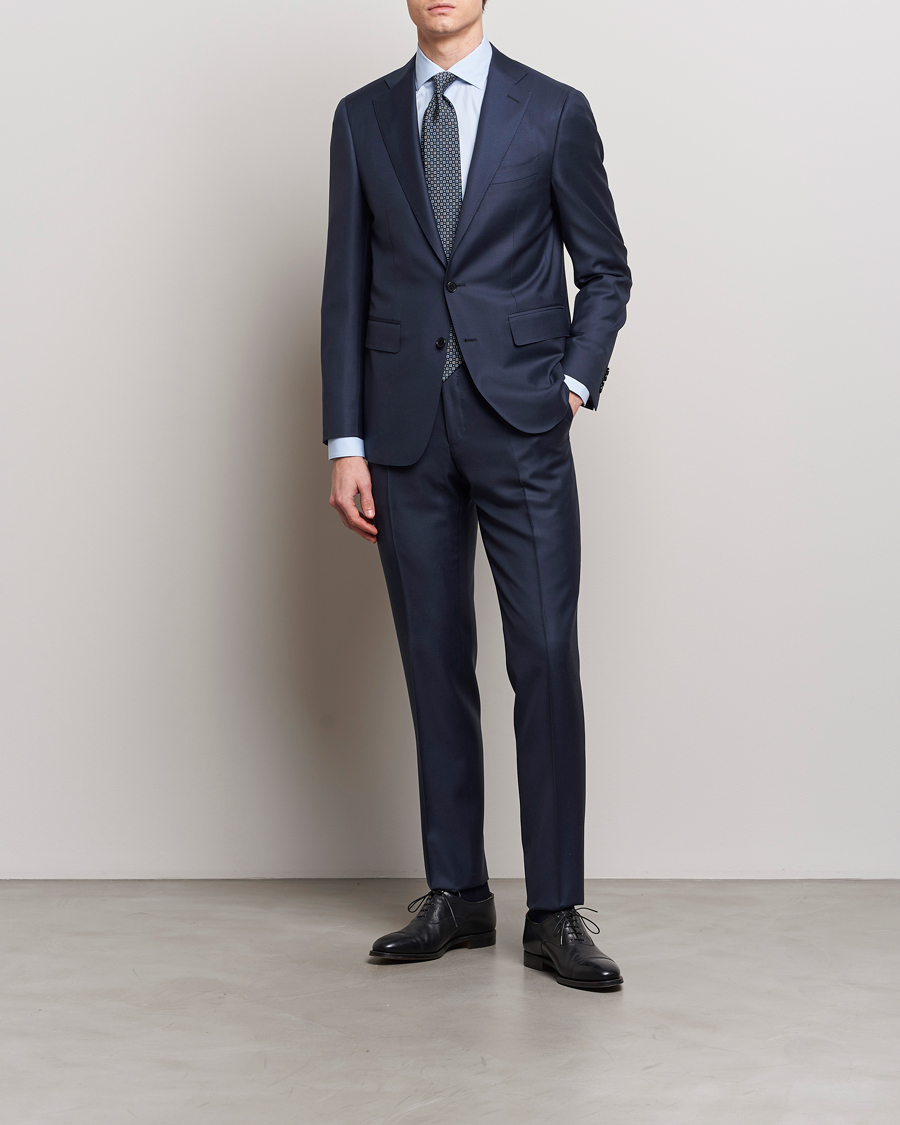 Herren | Formal Wear | Canali | Capri Super 130s Wool Suit Navy