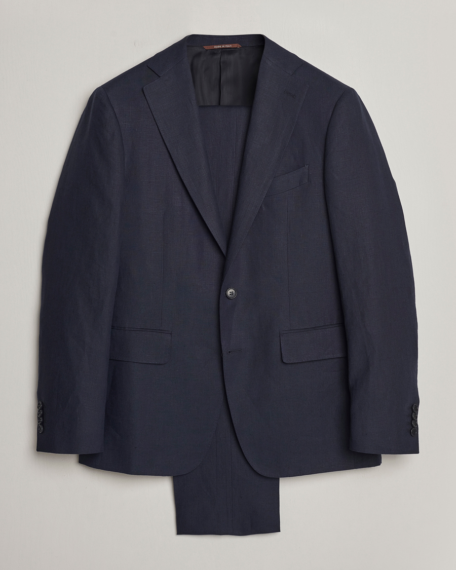 Herren | Anzüge | Canali | Capri Linen Suit Navy