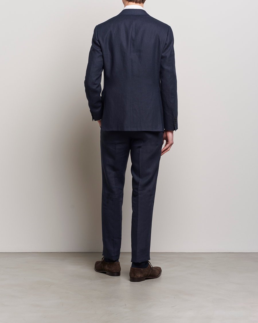 Herren |  | Canali | Capri Linen Suit Navy