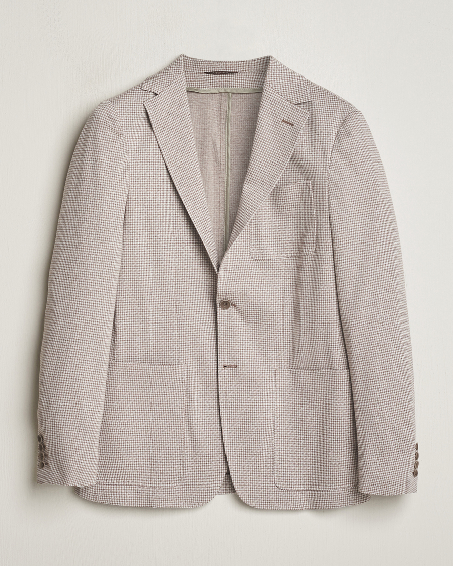 Herren | Sakkos | Canali | Micro Check Jersey Blazer Light Beige