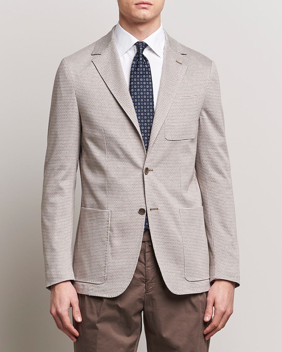 Herr |  | Canali | Micro Check Jersey Blazer Light Beige