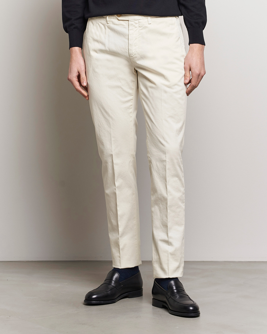 Herren | Chinos | Canali | Cotton Stretch Chinos Off White