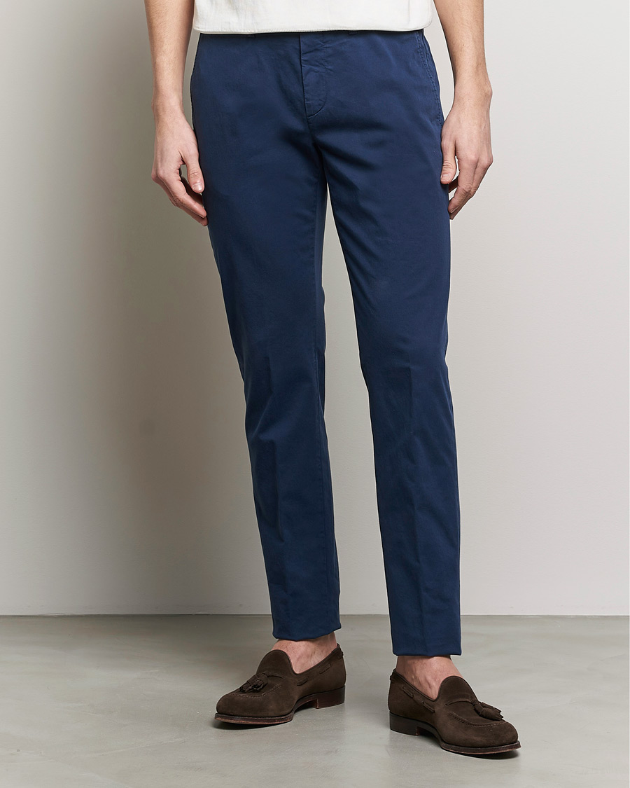 Herren | Hosen | Canali | Cotton Stretch Chinos Dark Blue