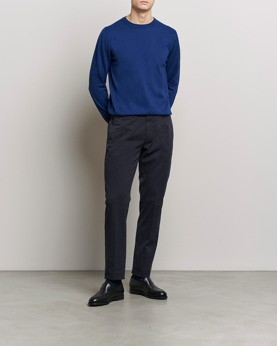Herren | Hosen | Canali | Cotton Stretch Chinos Navy