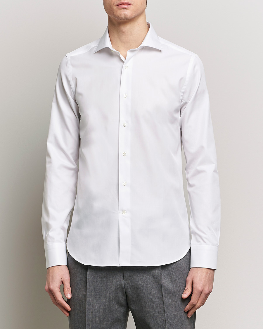 Herren | Canali | Canali | Slim Fit Cotton Shirt White