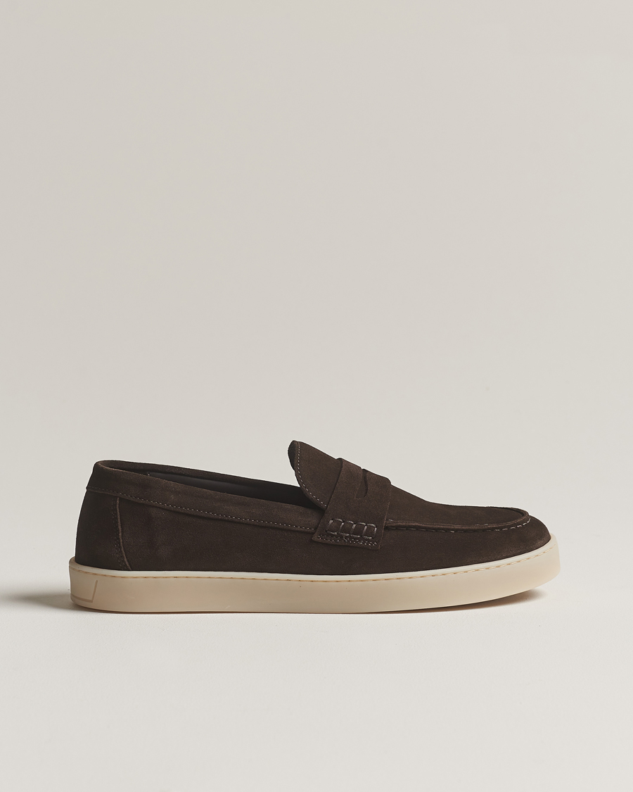 Herren | Canali Summer Loafers Dark Brown Suede | Canali | Summer Loafers Dark Brown Suede