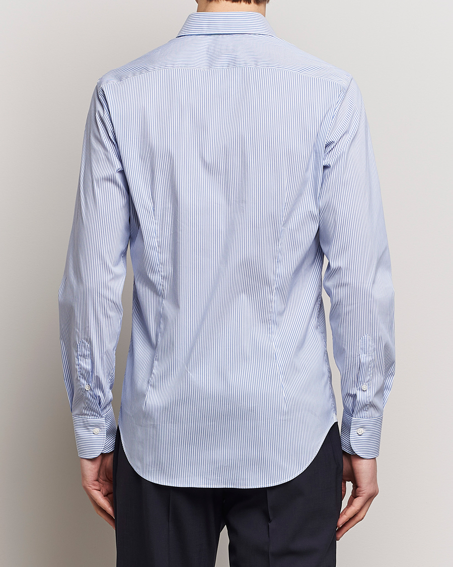 Herren | Hemden | Grigio | Comfort Stretch Dress Shirt Light Blue Stripe