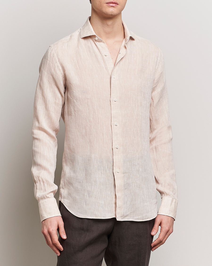 Men | Grigio | Grigio | Linen Casual Shirt Beige