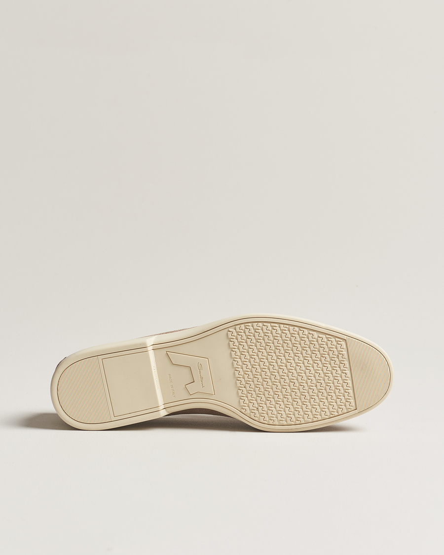 Herren | Santoni Summer Tassel Loafers Beige Suede | Santoni | Summer Tassel Loafers Beige Suede