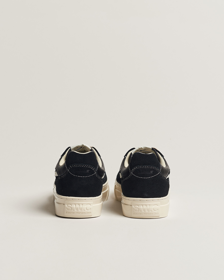 Herren | Stepney Workers Club Pearl S-Strike Suede Sneaker Black/White | Stepney Workers Club | Pearl S-Strike Suede Sneaker Black/White