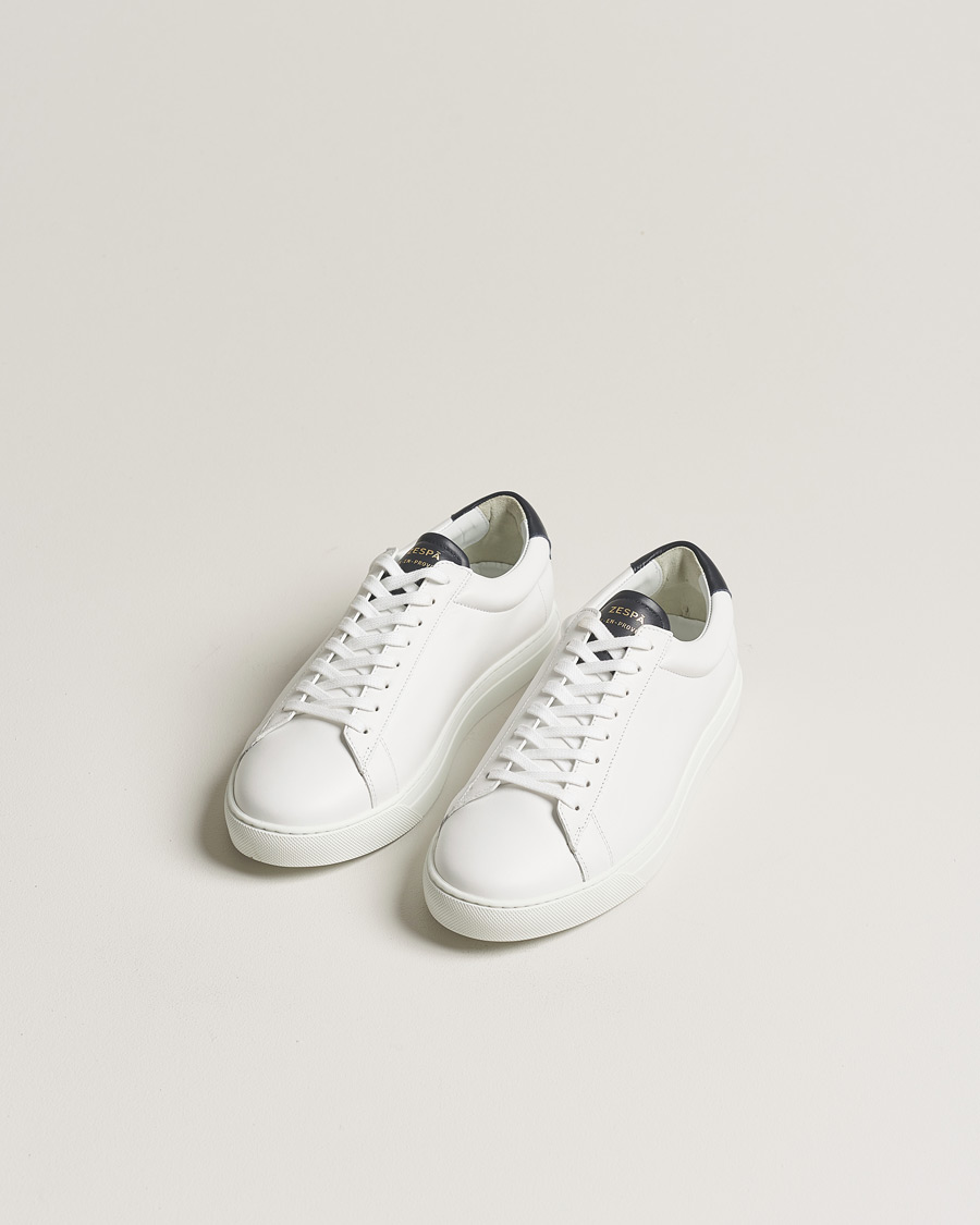 Herren | Treue-Rabatt für Stammkunden | Zespà | ZSP4 Nappa Leather Sneakers White/Navy