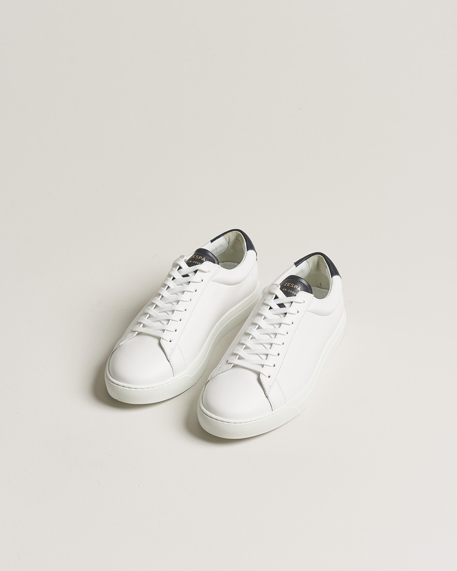 Herren | Zespà ZSP4 Nappa Leather Sneakers White/Navy | Zespà | ZSP4 Nappa Leather Sneakers White/Navy