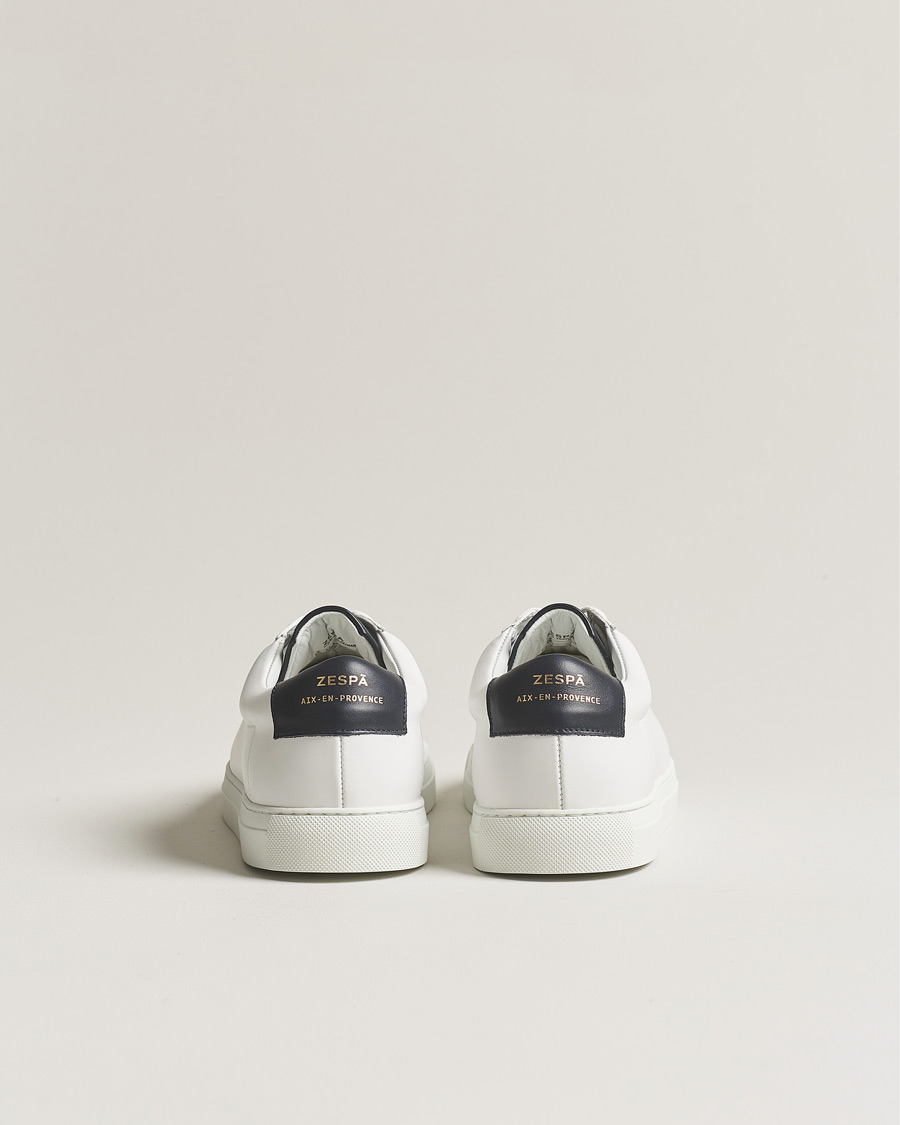 Herren | Zespà ZSP4 Nappa Leather Sneakers White/Navy | Zespà | ZSP4 Nappa Leather Sneakers White/Navy
