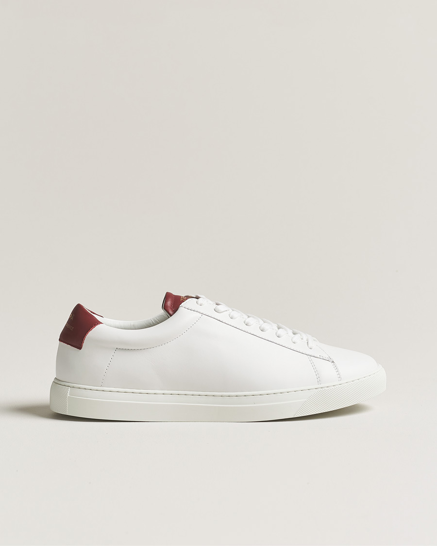 Herren | Zespà ZSP4 Nappa Leather Sneakers White/Wine | Zespà | ZSP4 Nappa Leather Sneakers White/Wine