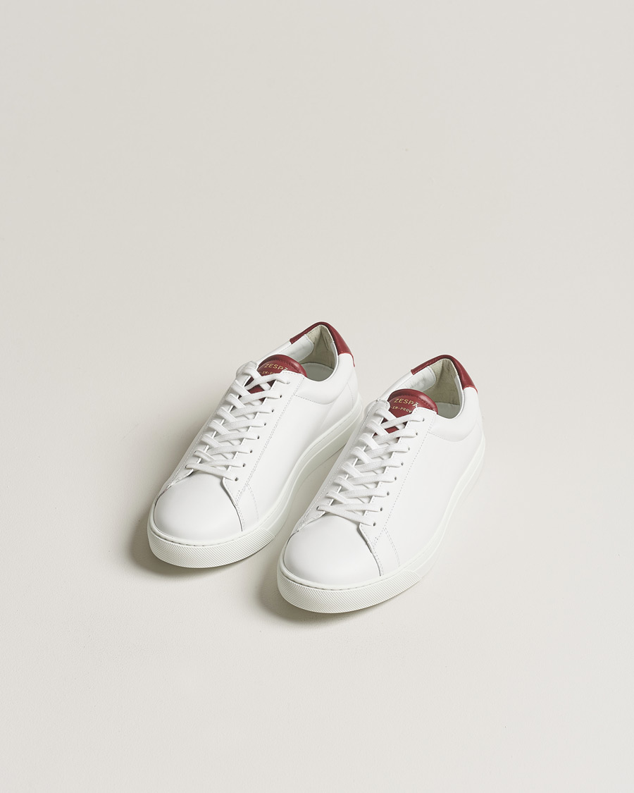 Men |  | Zespà | ZSP4 Nappa Leather Sneakers White/Wine