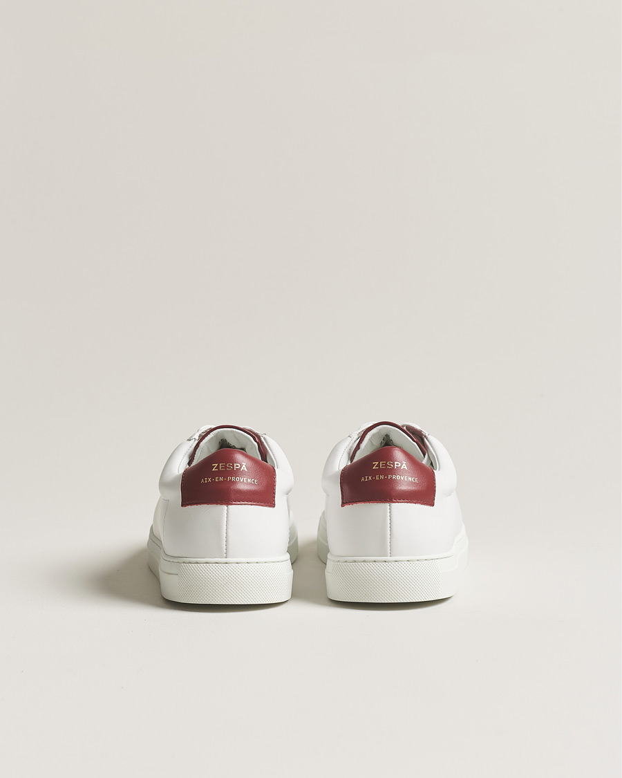 Herren | Zespà ZSP4 Nappa Leather Sneakers White/Wine | Zespà | ZSP4 Nappa Leather Sneakers White/Wine