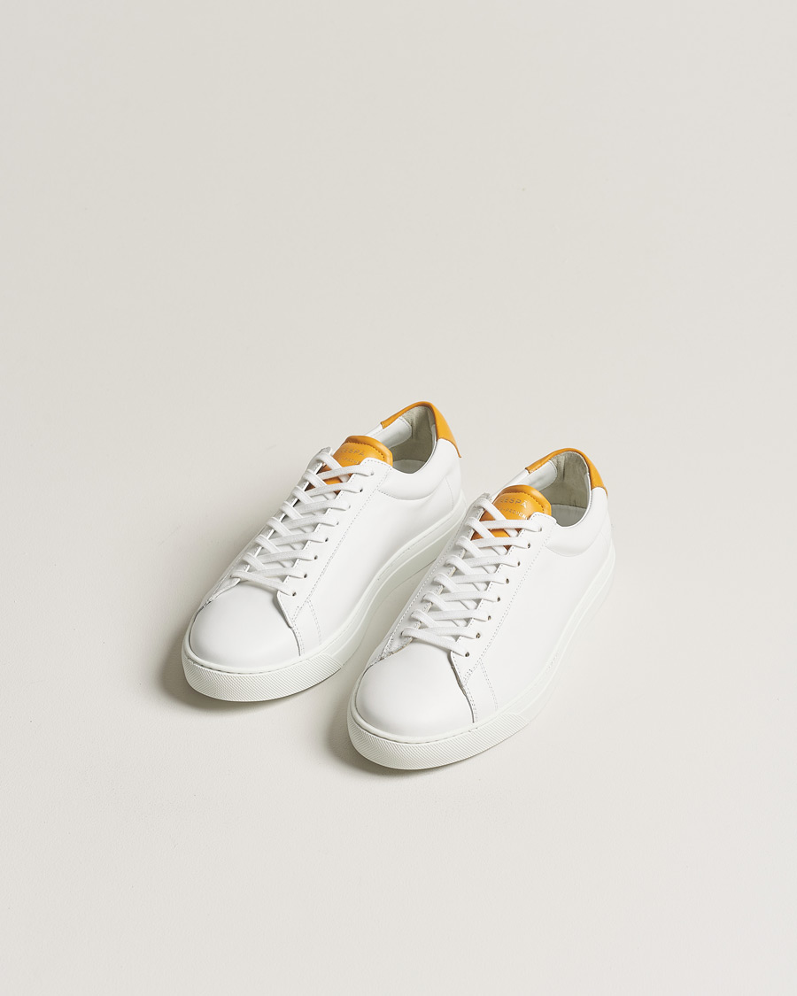 Herren | Schuhe | Zespà | ZSP4 Nappa Leather Sneakers White/Yellow