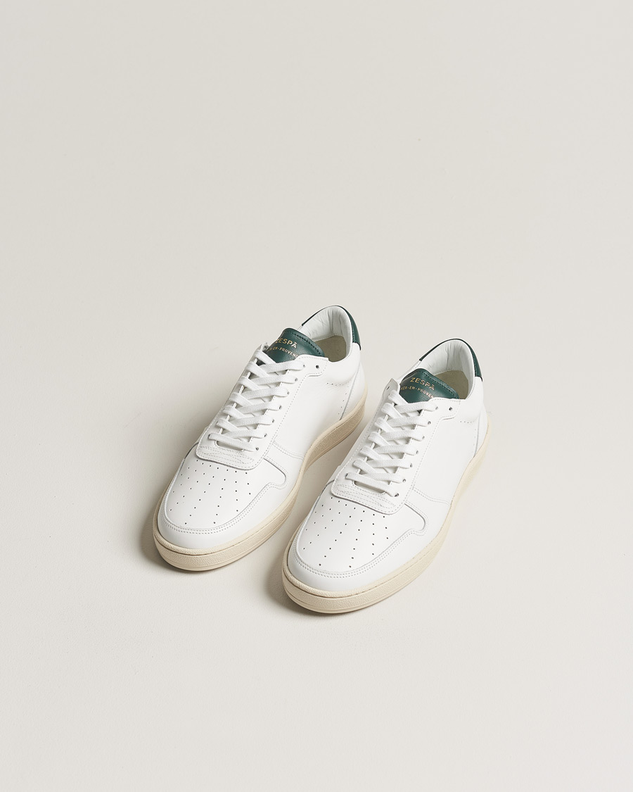 Herren | Summer | Zespà | ZSP23 APLA Leather Sneakers White/Dark Green