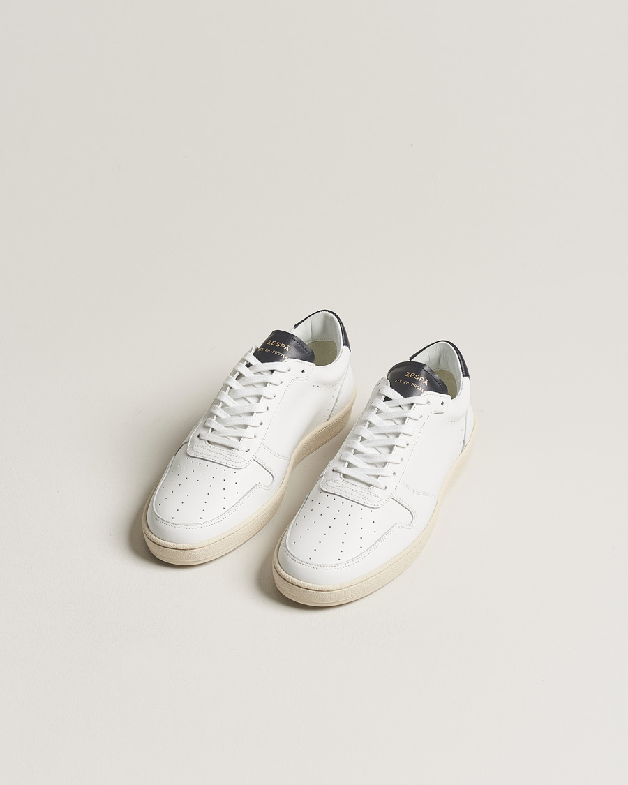 Herren | Zespà ZSP23 APLA Leather Sneakers White/Navy | Zespà | ZSP23 APLA Leather Sneakers White/Navy