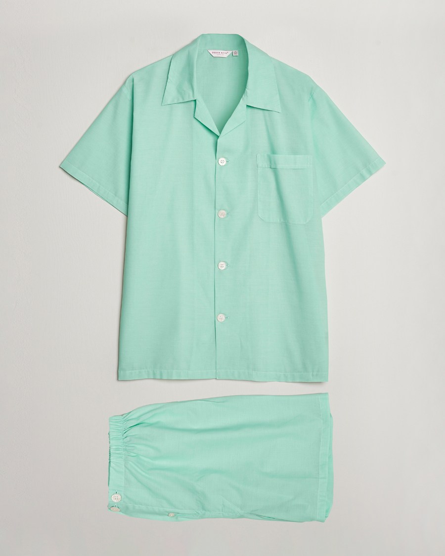 Herren | Schlafanzüge & Bademäntel | Derek Rose | Shortie Cotton Pyjama Set Mint