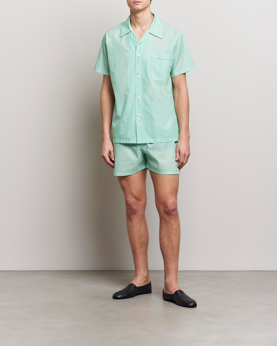 Herren | Schlafanzüge & Bademäntel | Derek Rose | Shortie Cotton Pyjama Set Mint