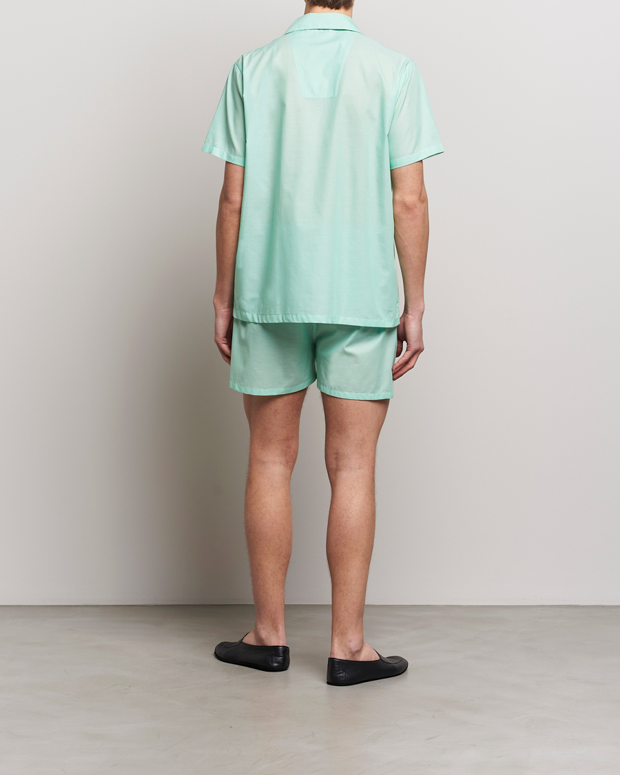 Herren | Pyjamas | Derek Rose | Shortie Cotton Pyjama Set Mint