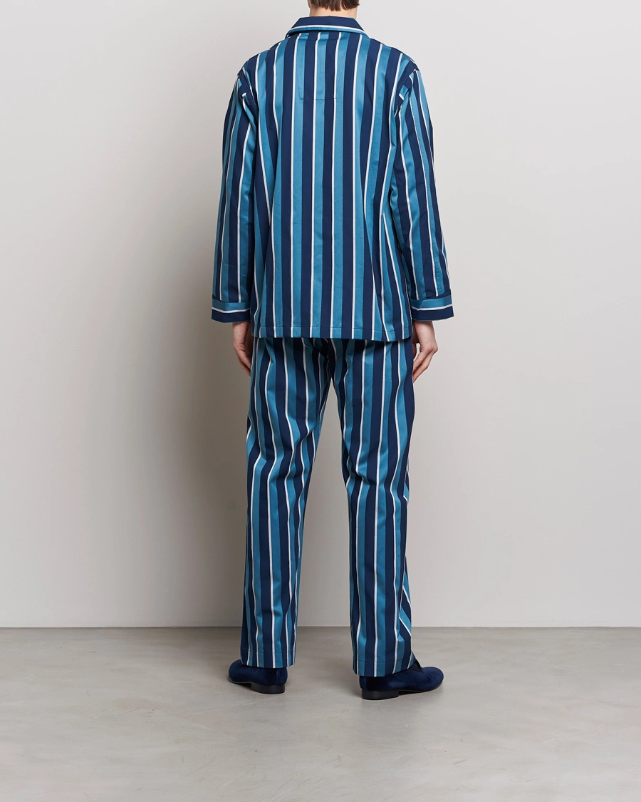 Herren | Treue-Rabatt für Stammkunden | Derek Rose | Cotton Striped Pyjama Set Teal