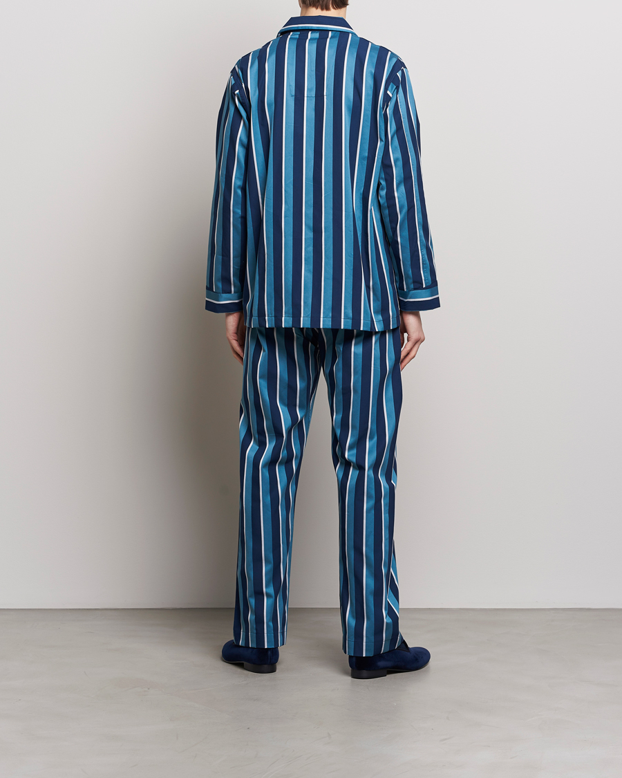 Herren | Pyjama-Set | Derek Rose | Cotton Striped Pyjama Set Teal