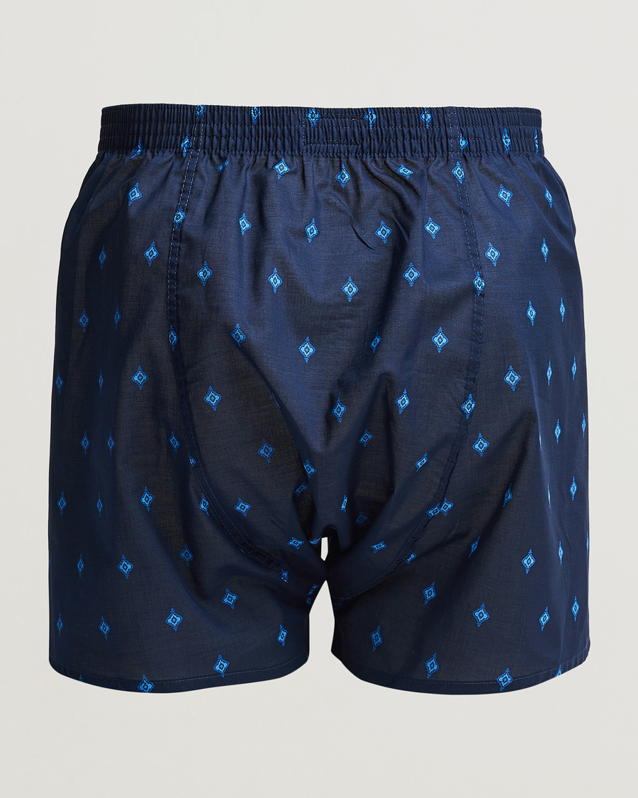 Herren | Best of British | Derek Rose | Classic Fit Woven Cotton Boxer Shorts Navy