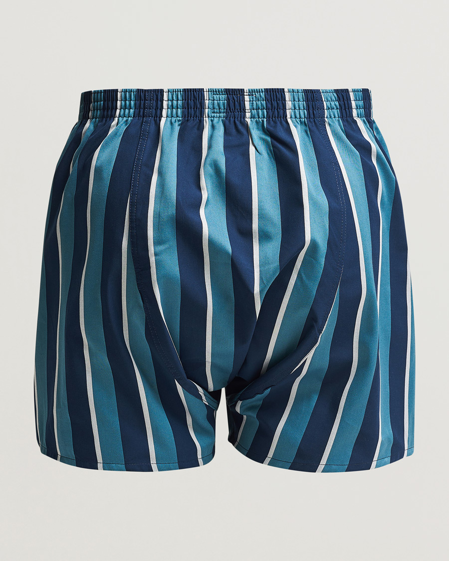 Men |  | Derek Rose | Classic Fit Woven Cotton Boxer Shorts Teal