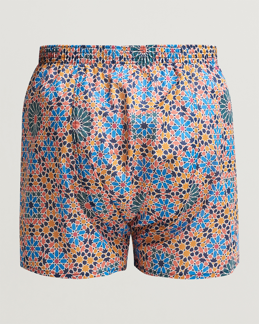 Herren | Best of British | Derek Rose | Classic Fit Woven Cotton Boxer Shorts Multi