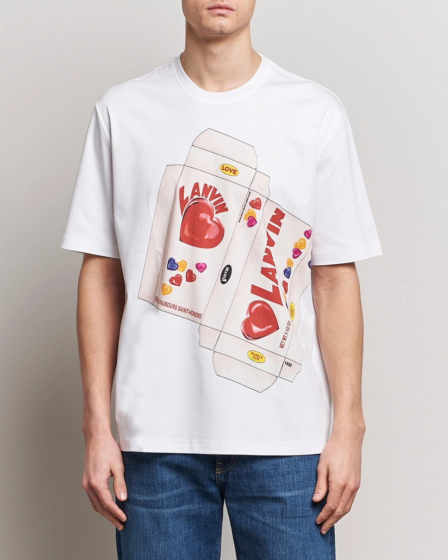 Men | Clothing | Lanvin | Bonbon Printed T-Shirt Optic White