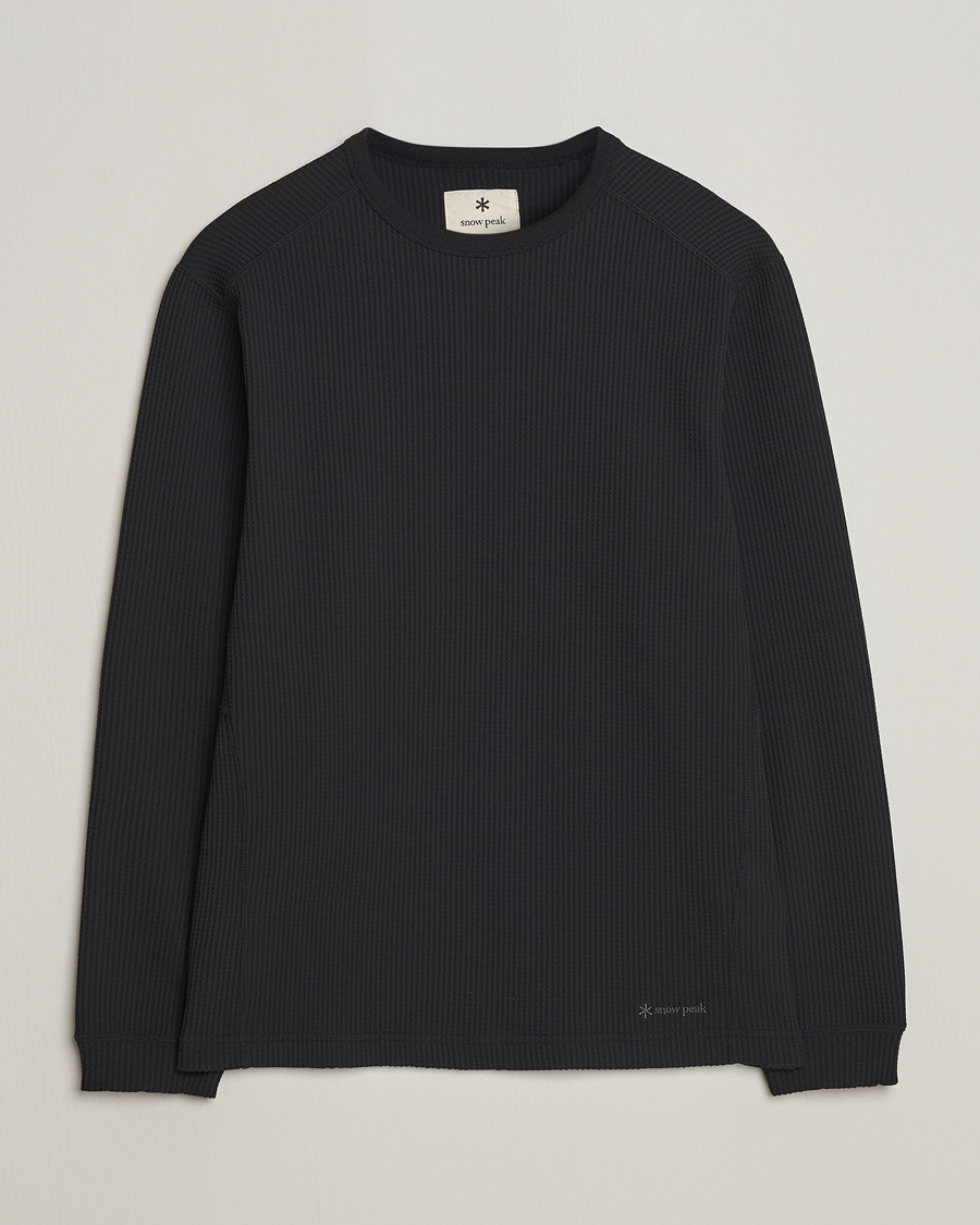 Herren | T-Shirts | Snow Peak | Dry Waffle Long Sleeve T-Shirt Black