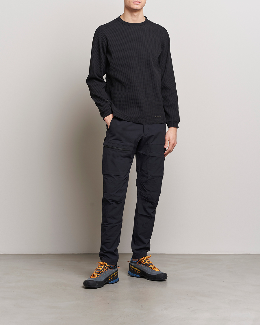 Herren | T-Shirts | Snow Peak | Dry Waffle Long Sleeve T-Shirt Black