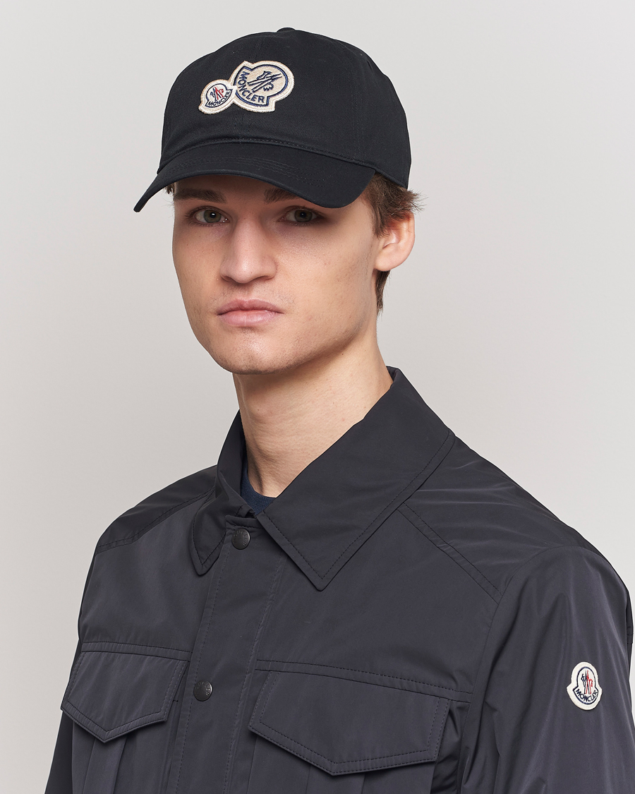 Men |  | Moncler | Double Logo Baseball Cap Black