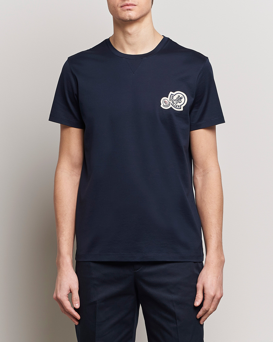 Herren | T-Shirts | Moncler | Double Logo T-Shirt Navy