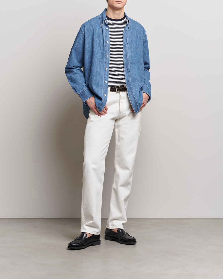 Herren | Hemden | Sunflower | Denim Button Down Shirt Mid Blue